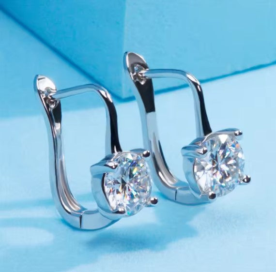 Lilac® | Classic Crystal Hoop Silver Earrings