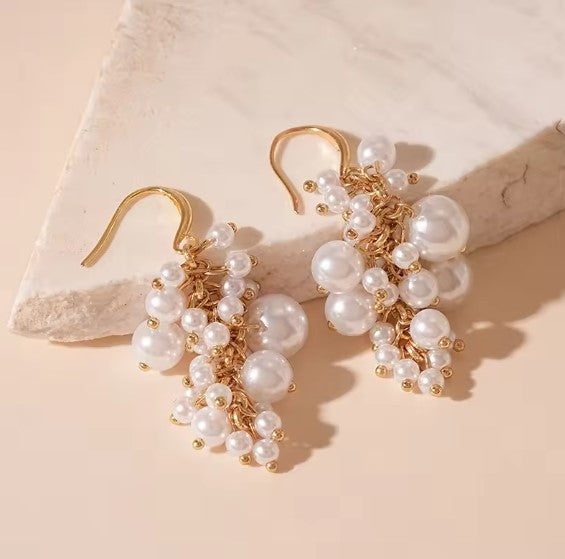 Tamara® | Elegant Pearl Tassels Hook Earrings