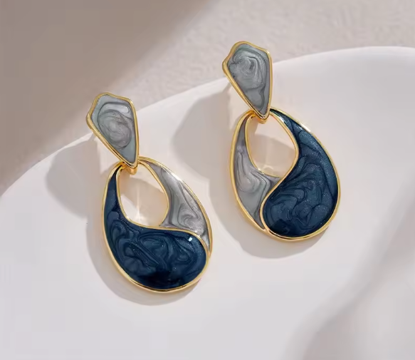 Rowan® | Vintage Blue Oil Drop Dangle Earrings
