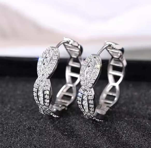 Willa® | Crystal Zircon Silver Hoop Earrings