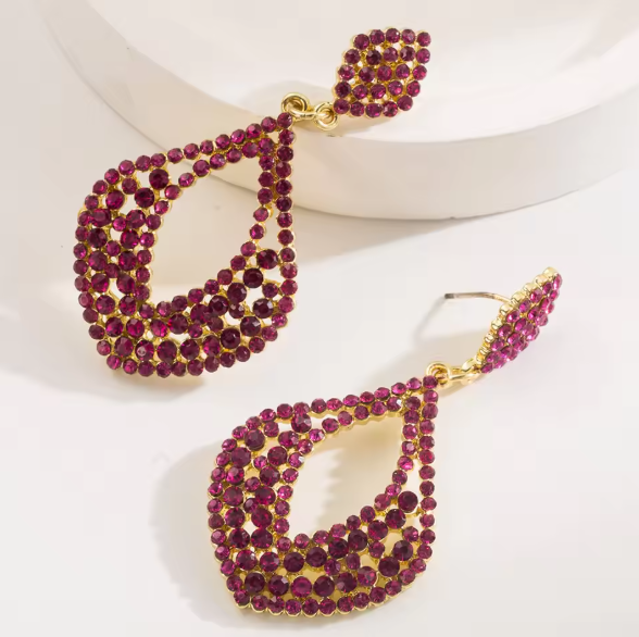 River® | Charming Red Rhinestone Dangle Earrings