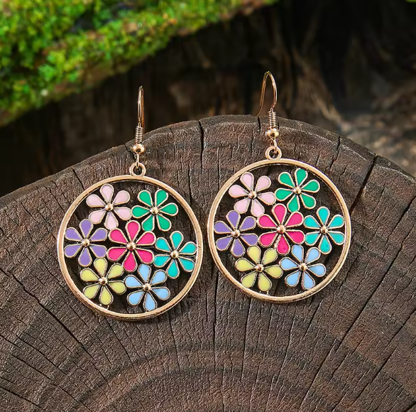 Leonor® | Ethnic Bohemian Colorful Flower Earrings