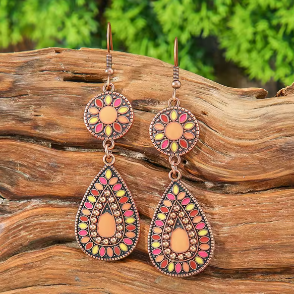 Clío® | Amber Sunflare Boho Drops Earrings