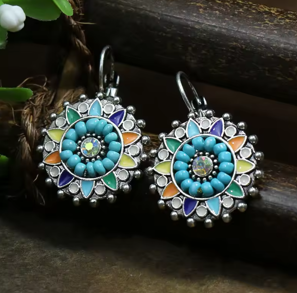 Solange® | Vintage Ethnic Drop Oil Flower Earrings