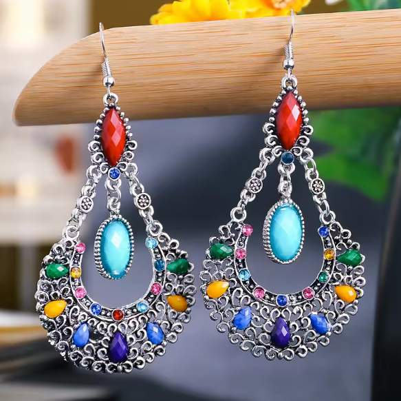 Noelia® | Ethnic Boho Colorful Bead Crystal Earrings
