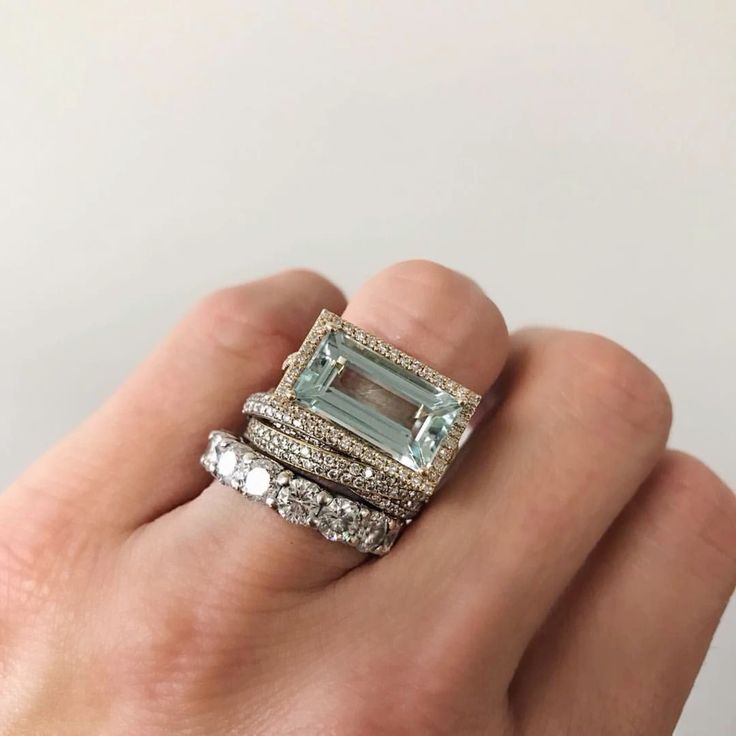 Luz® | Vintage Silver Turquoise Glass Ring Set