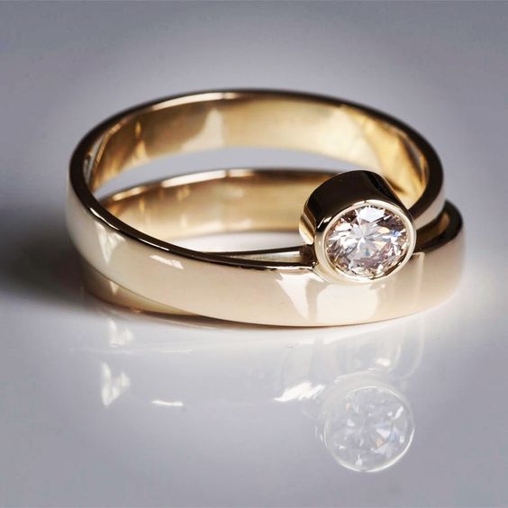 Angela® | Vintage Fine Gold Zirconia Ring Set