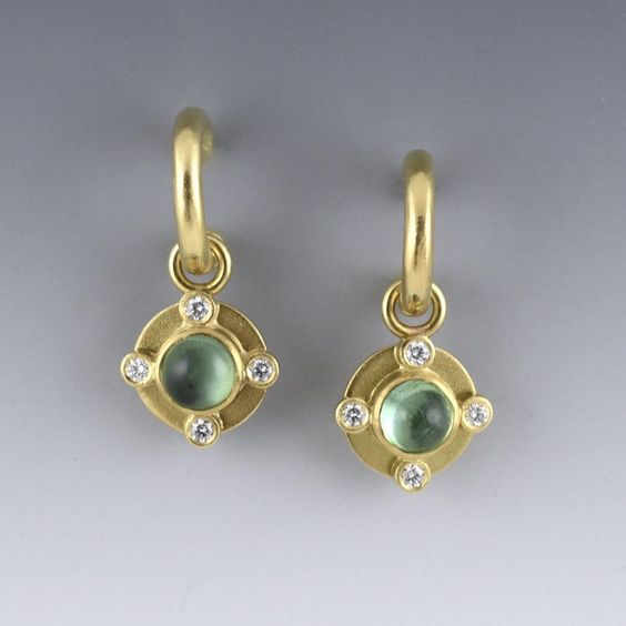 Yoselin® | Vintage Green Zirconia Gold Earrings