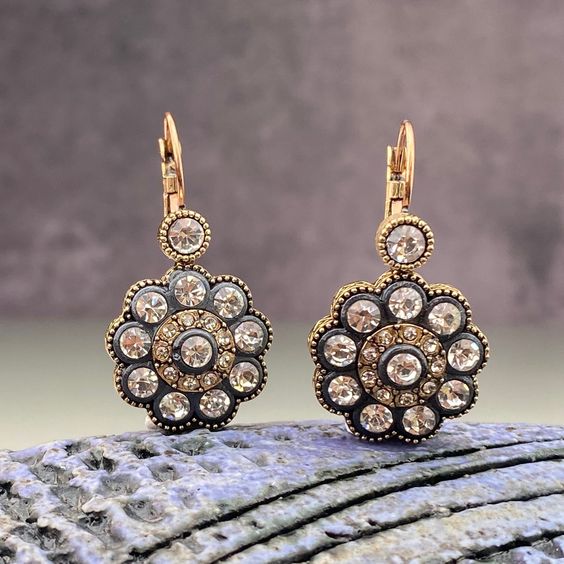 Sabine® | Vintage Mandala Crystal Gold Earrings