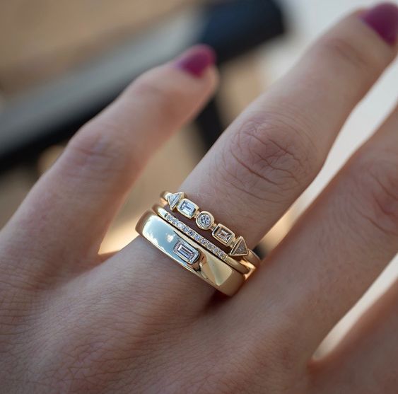 Estefanía® | Vintage Golden Zirconia Ring Pack