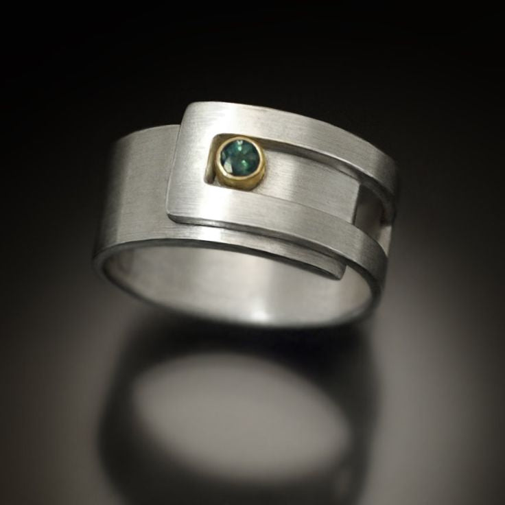 Ofelia® | Vintage Green Open Silver Ring