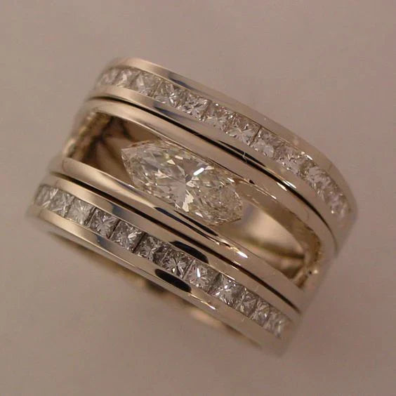 Maritza® | Vintage Silver Zirconia Inlaid Ring
