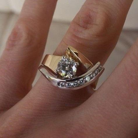 Sage® | Vintage Irregular Gold & Silver Zirconia Ring