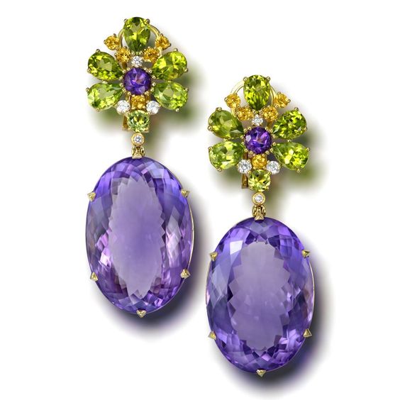 Luz® | Vintage Purple Glass Green Earrings