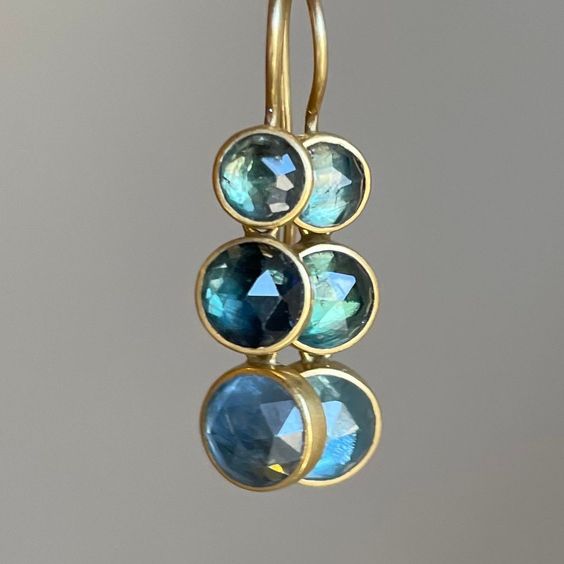 Yara® | Vintage Blue Glass Dangling Earrings