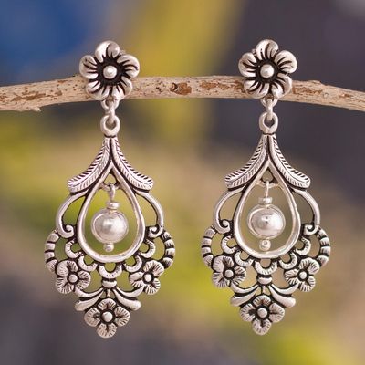 Dominique® | Vintage Dangling Flower Pearl Earrings