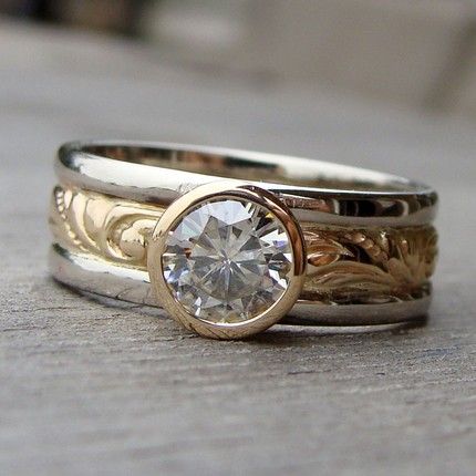 Elizabeth® | Vintage Zirconia Gold & Silver Ring
