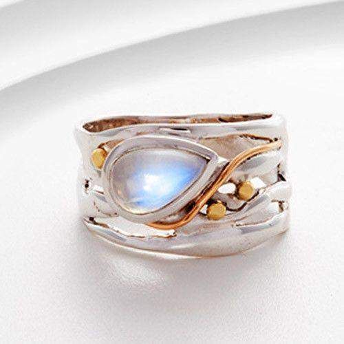 Xenia® | Vintage Moonstone Layered Silver Ring