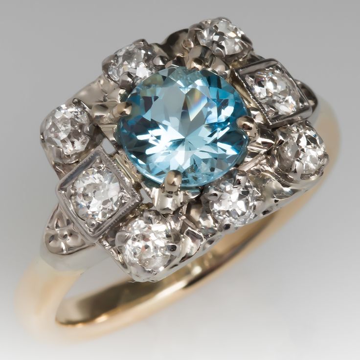 Hana® | Vintage Cocktail Blue Crystal Ring