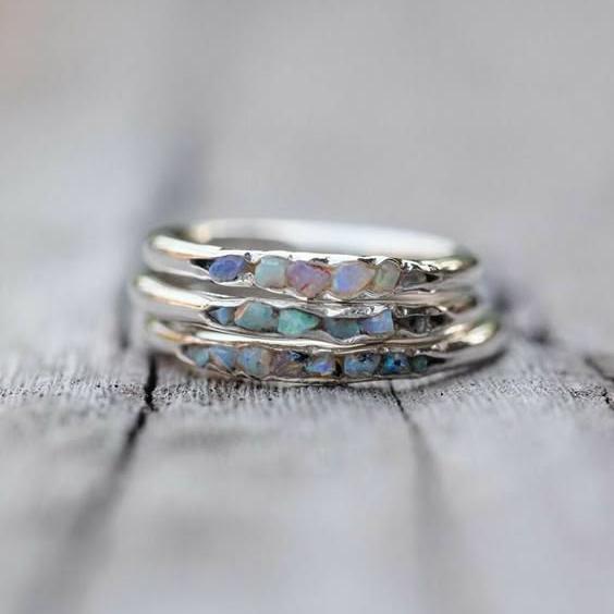 Astra® | Vintage Layered Blue Stones Silver Ring