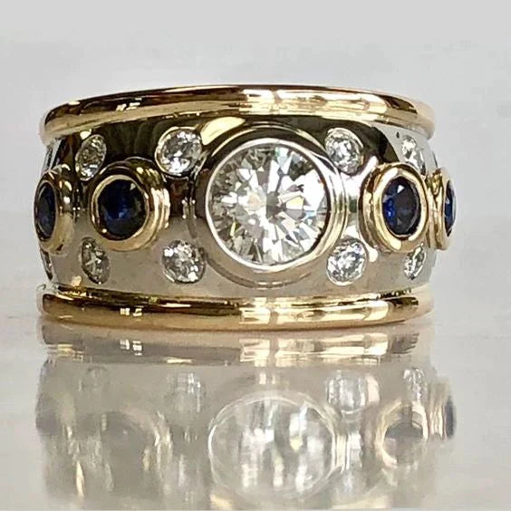Camille® | Vintage Golden Inlaid Zirconia Ring