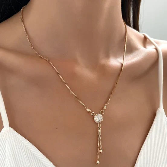 Yoselin® | Vintage Golden Crystal Necklace