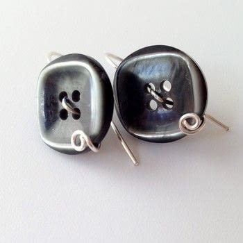 Delfina® | Vintage Rounded Black Button Earrings