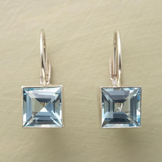 Sutton® | Vintage Blue Cubic Glass Earrings