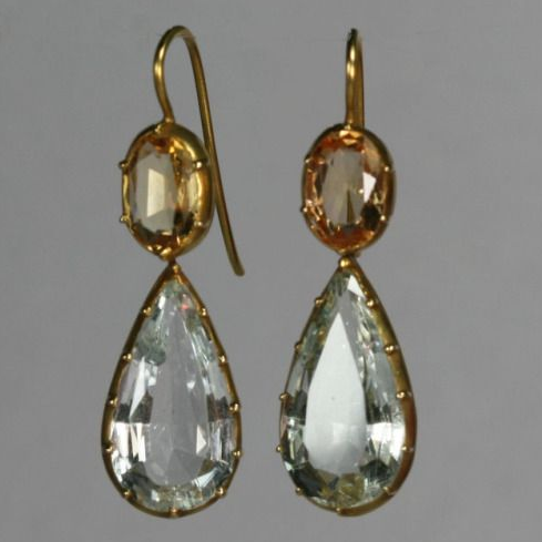 Liliana® | Vintage Green Glass Drop Earrings