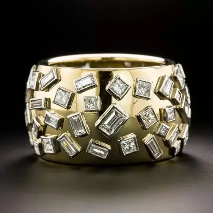 Titania® | Vintage Inlaid Glass Gold Ring