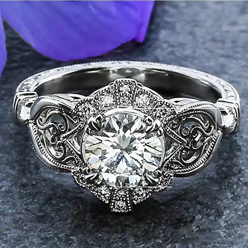 Ema® | Vintage Silver Glass Bright Ring