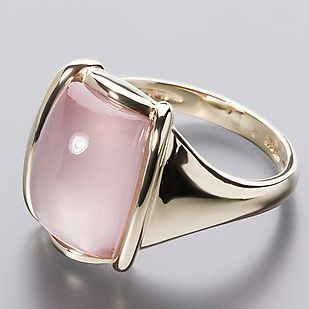 Valeria® | Vintage Square Pink Golden Ring