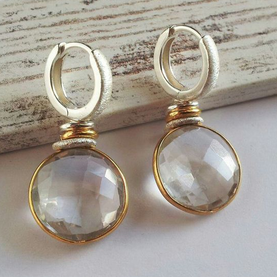 Marcia® | Vintage White Glass Gold Earrings