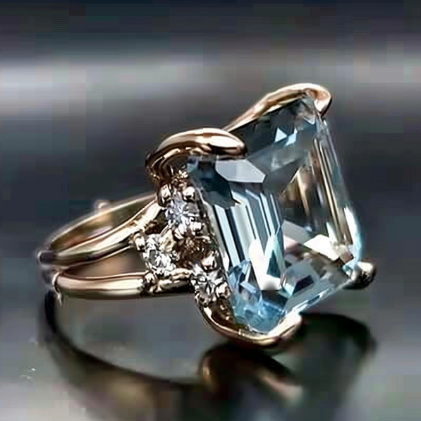 Holland® | VIntage Layered Zirconia Blue Crystal Ring