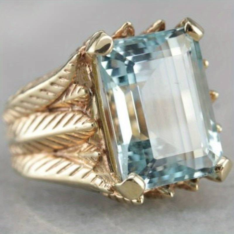 Bridget® | Vintage Blue Glass Golden Ring