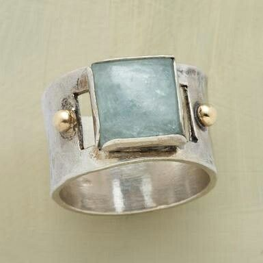 Rocío® | Vintage Green Square Moonstone Ring