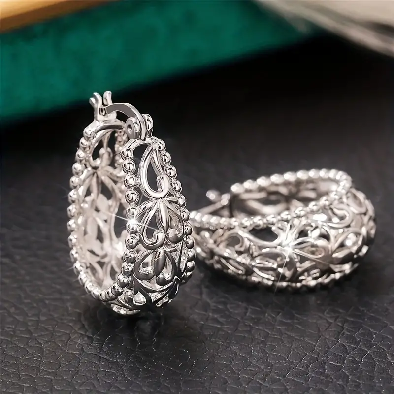 Selene® | Vintage Hollow Bright Basket Silver Earrings