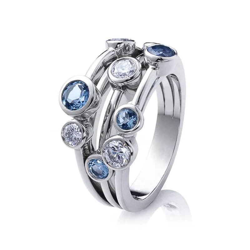 Antonella® | Vintage Silver & Blue Zirconia Ring