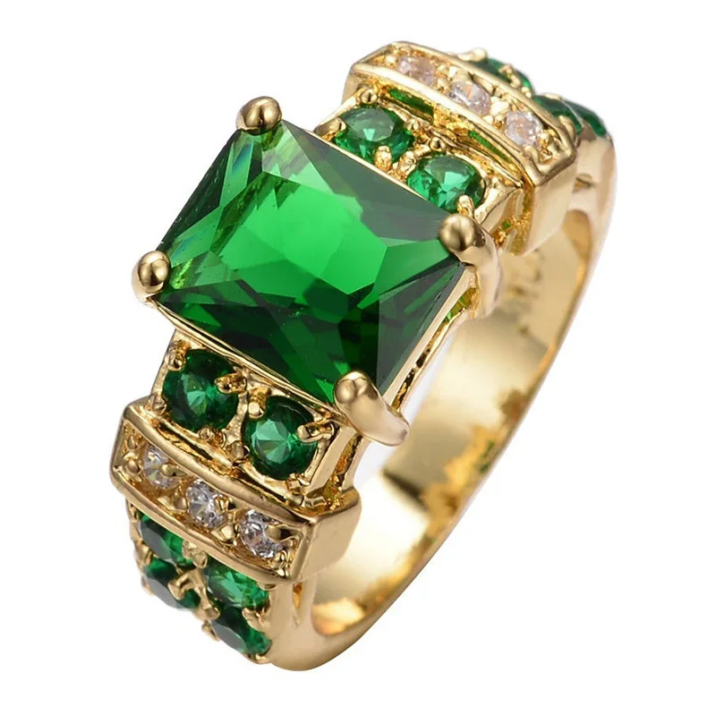 Jacinta® | Vintage Green Crystal and Gold Ring