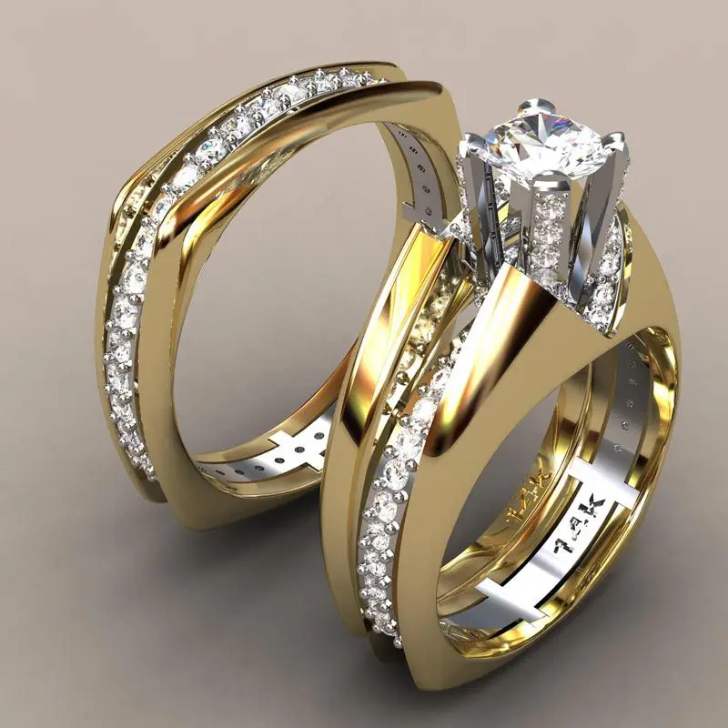 Valentina® | Vintage Golden & Crystal Ring Set