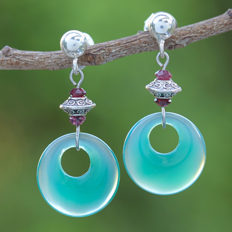 Maris® | Vintage Light Blue Glass Dangling Earrings