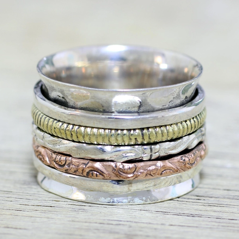 Manuela® | Vintage Gold & Silver Rose Ring
