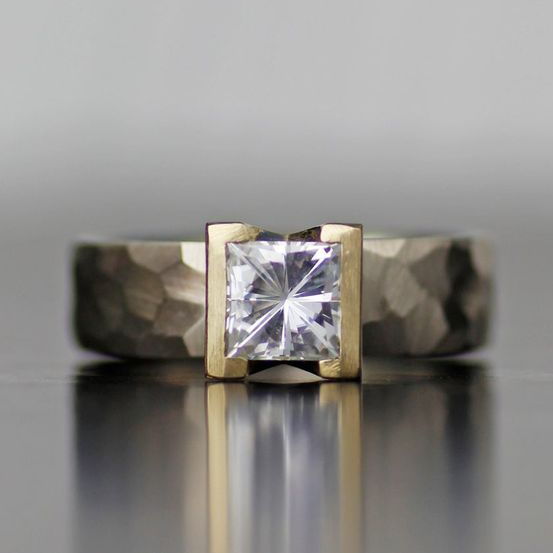 Estela® | Vintage Silver & Gold Inlaid Glass Ring