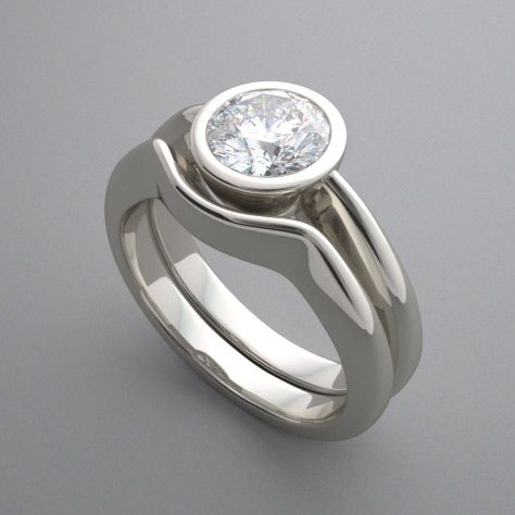 Zuleyka® | Vintage Rounded Inlaid White Crystal Silver Ring