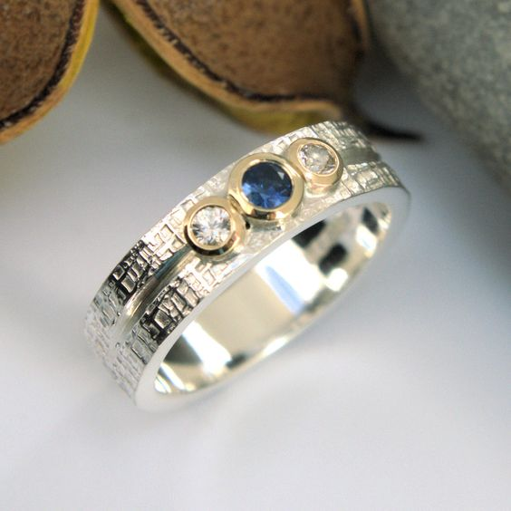 Monet® | Vintage Blue & White Inlaid Zirconia Silver Ring