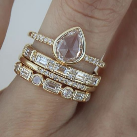 Eira® | Vintage Oval Glass Ring Set