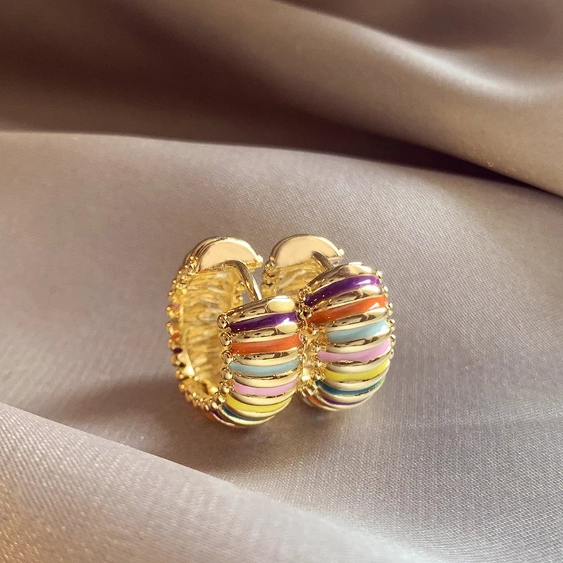 Juana® | Elegant Colorful Golden Hoop Earrings
