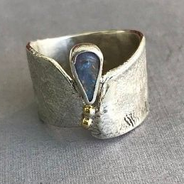 Susannah® | Vintage Open Blue Opal Drop Ring