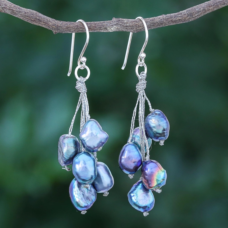 Thalia® | Vintage Blue Rain Earrings