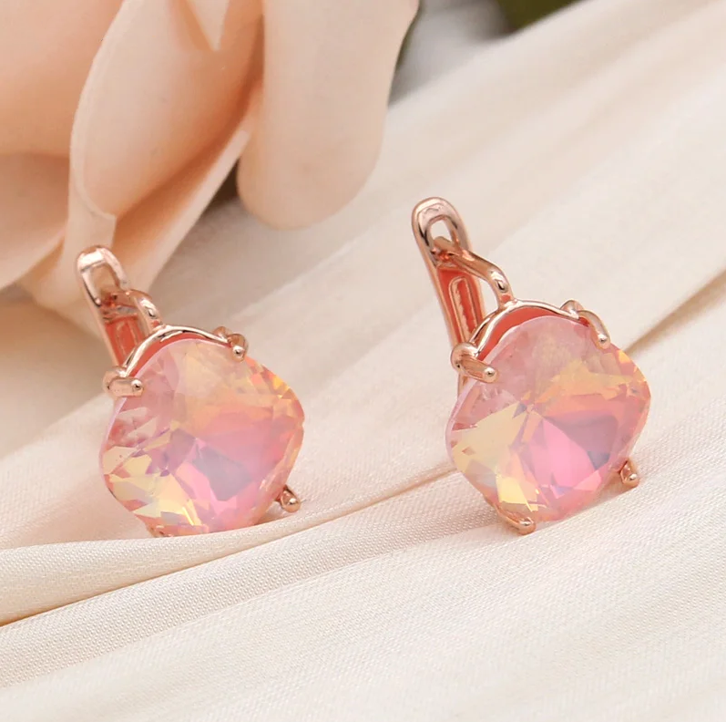 Xenia® | Elegant Pink Rounded Opal Earrings